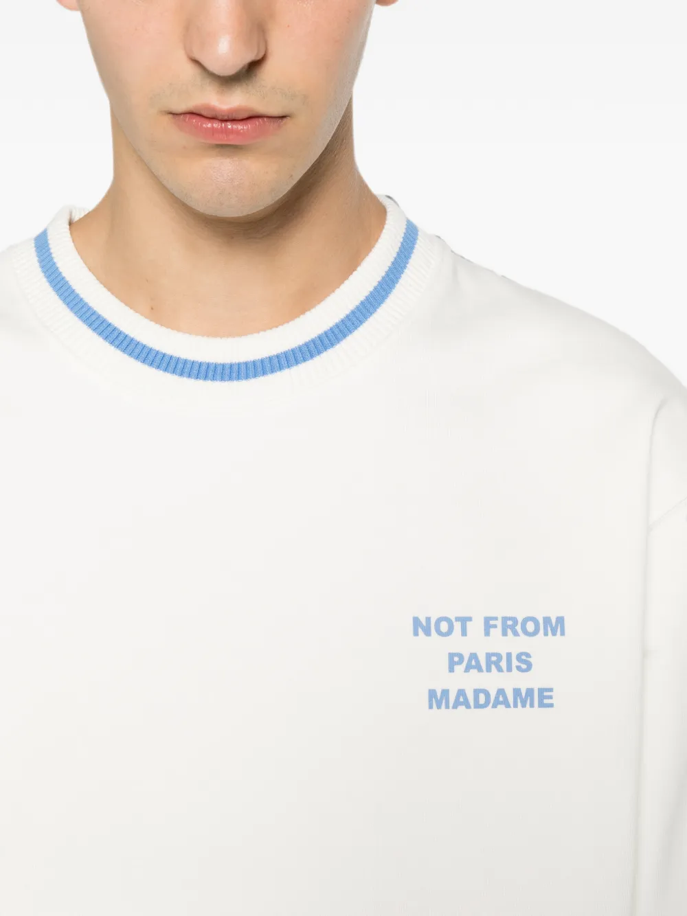 Drôle De Monsieur Sport Slogan sweater Wit
