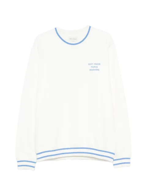 Drôle De Monsieur Gestreiftes Sweatshirt mit Slogan-Print