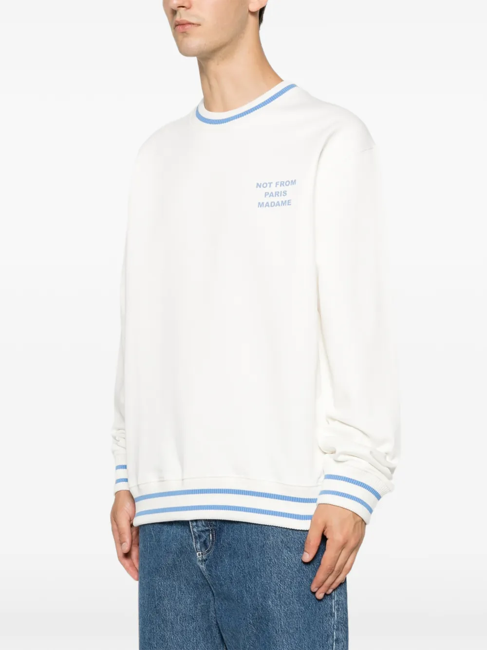 Drôle De Monsieur Sport Slogan sweater Wit