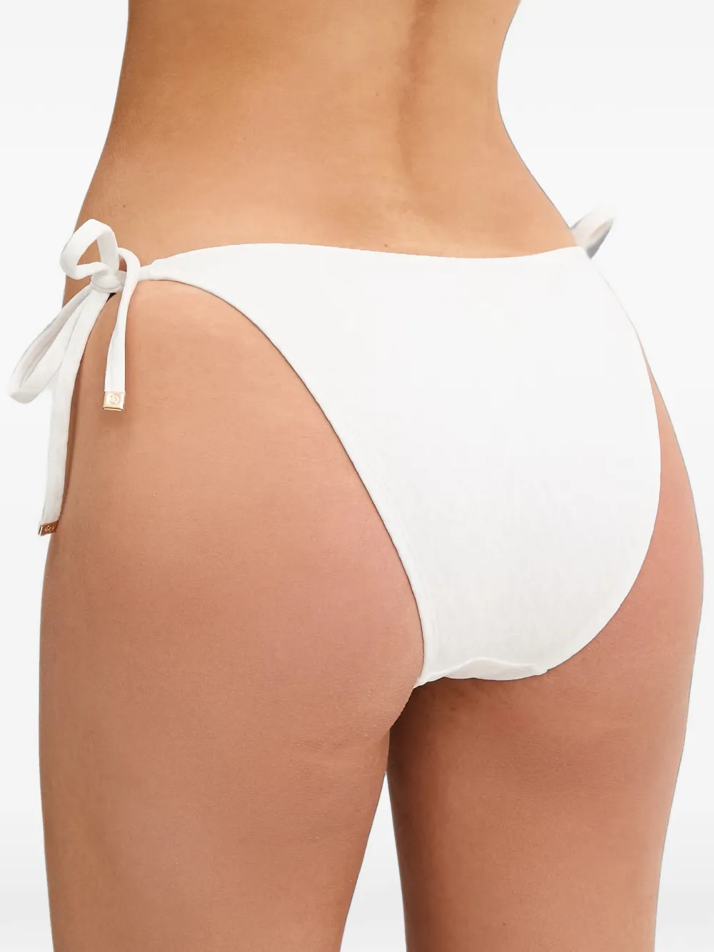 Michael Kors logo-jacquard side-tie bikini bottoms Wit