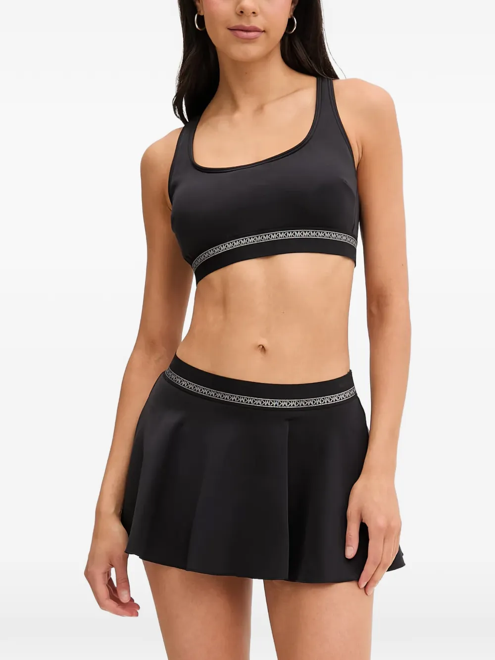 Michael Kors logo-tape bikini top Zwart
