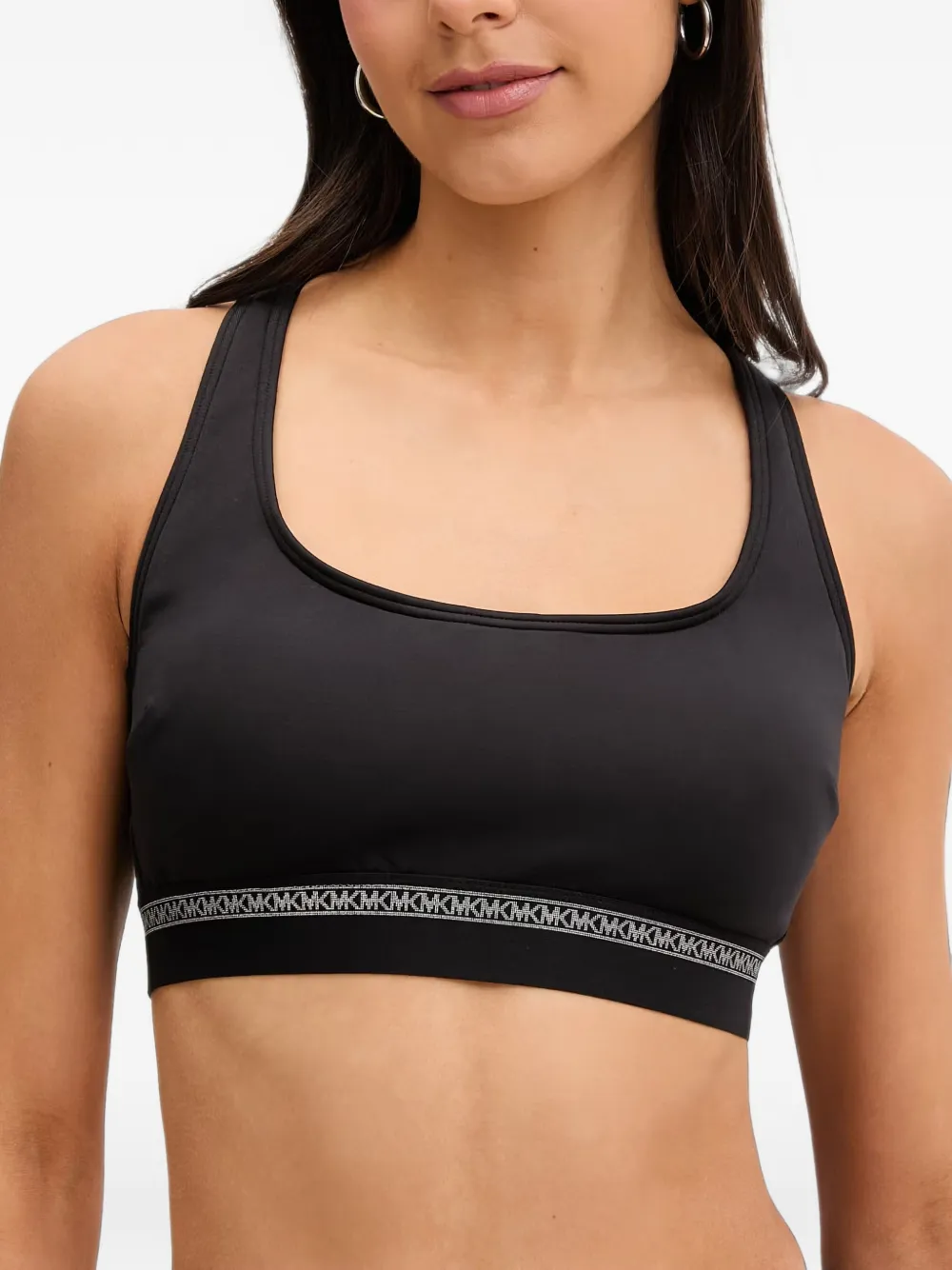 Michael Kors logo-tape bikini top Zwart