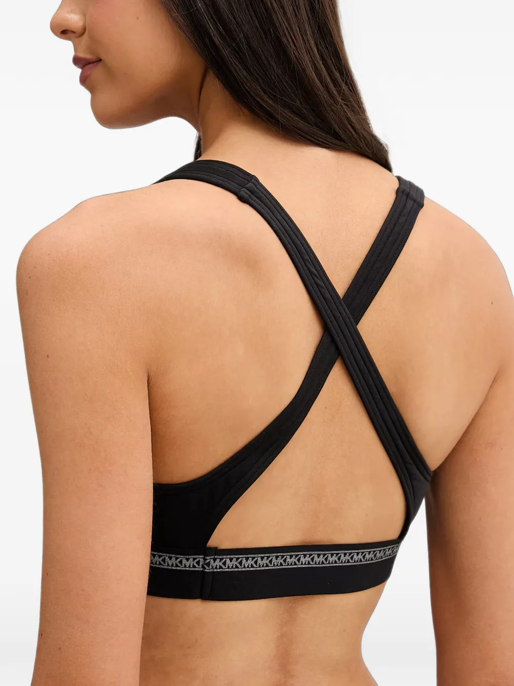 Michael Kors logo-tape bikini top Zwart
