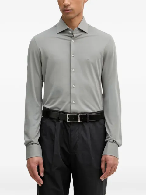 Michael Kors logo-embroidered long-sleeve shirt