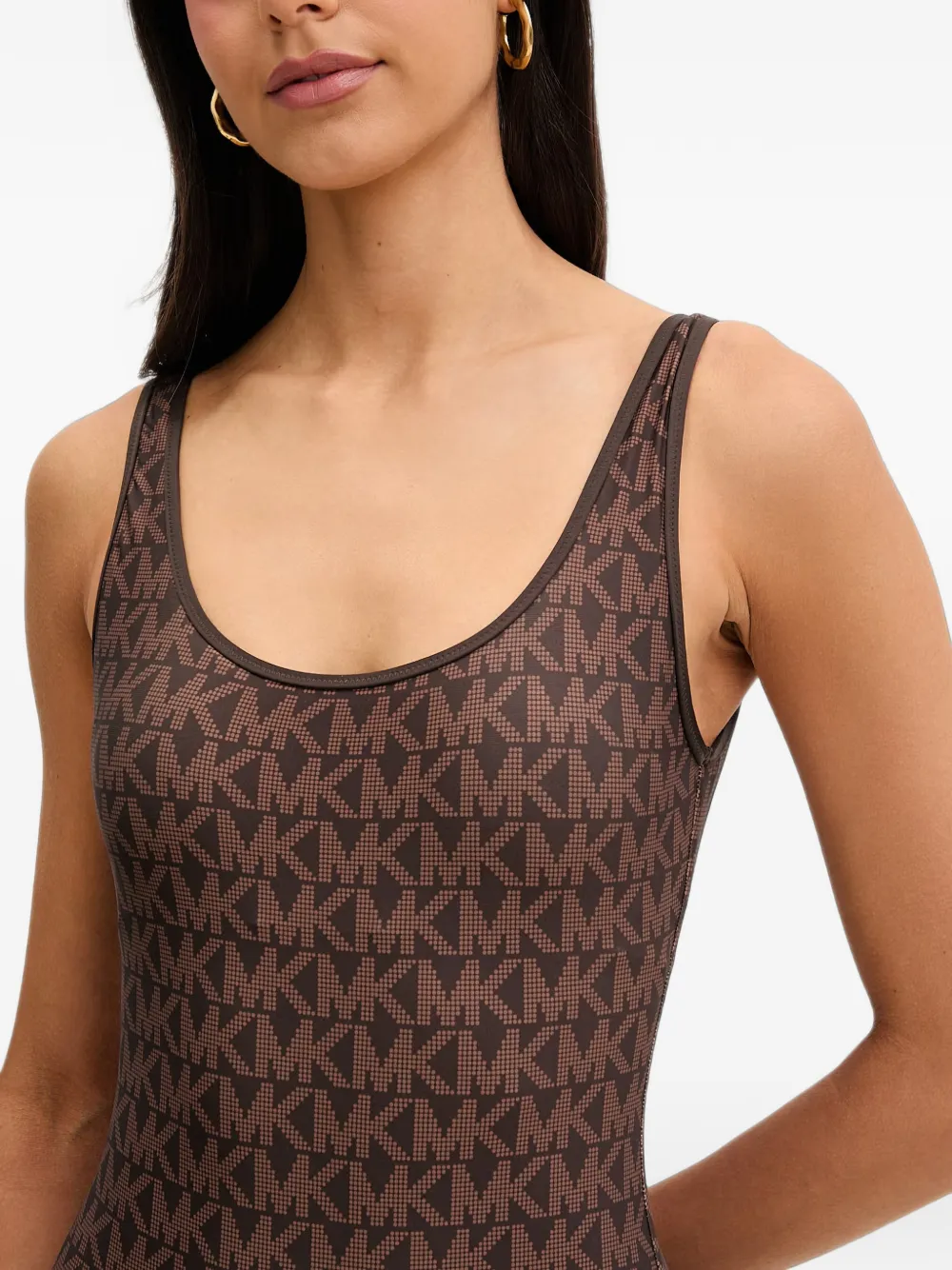 Michael Kors reversible logo scoopneck swimsuit Bruin
