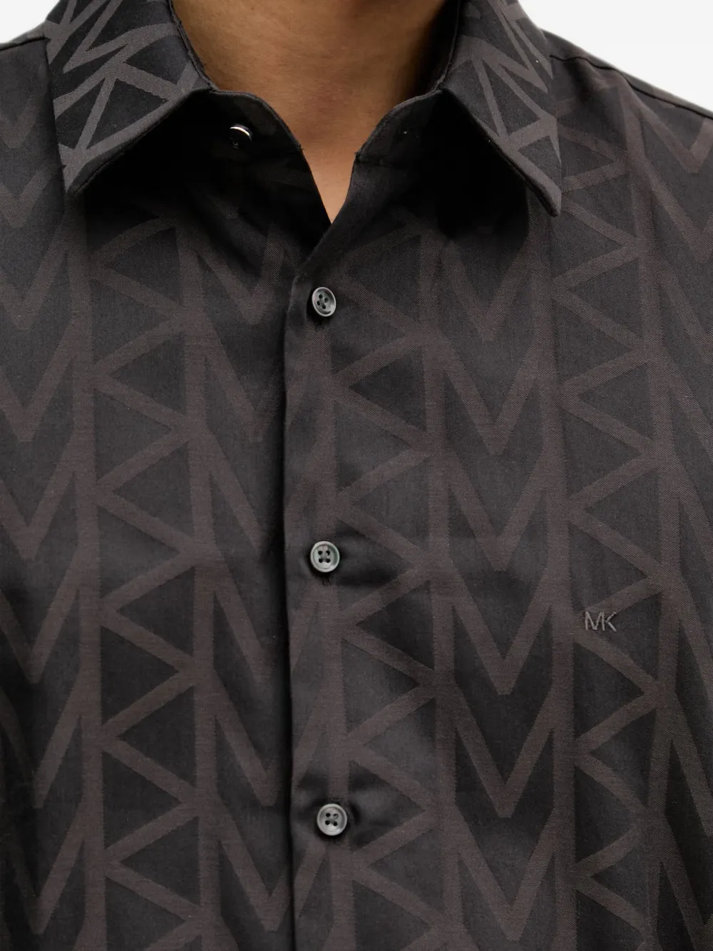 Michael Kors monogram-print long-sleeve shirt Zwart