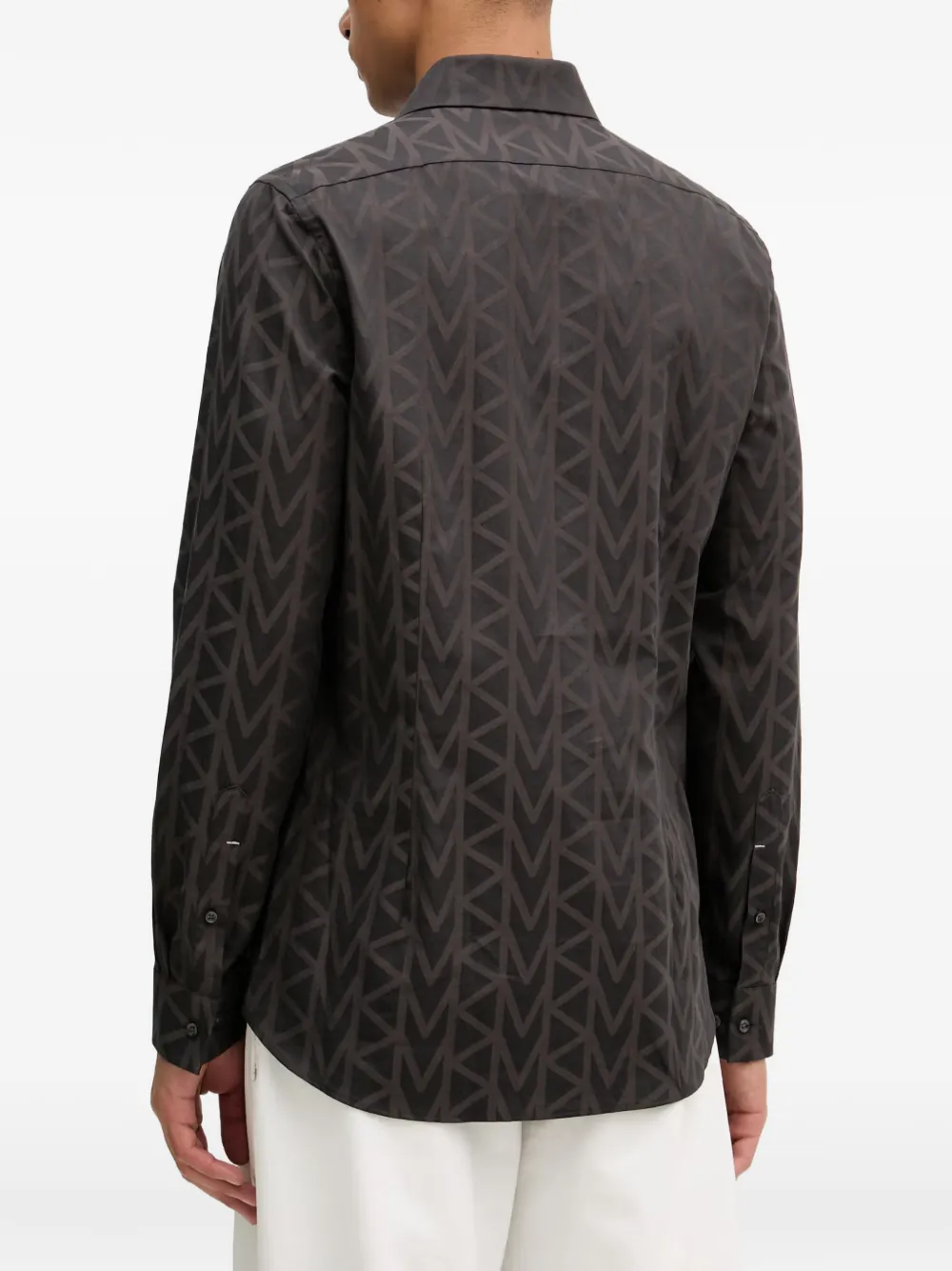 Michael Kors monogram-print long-sleeve shirt Zwart