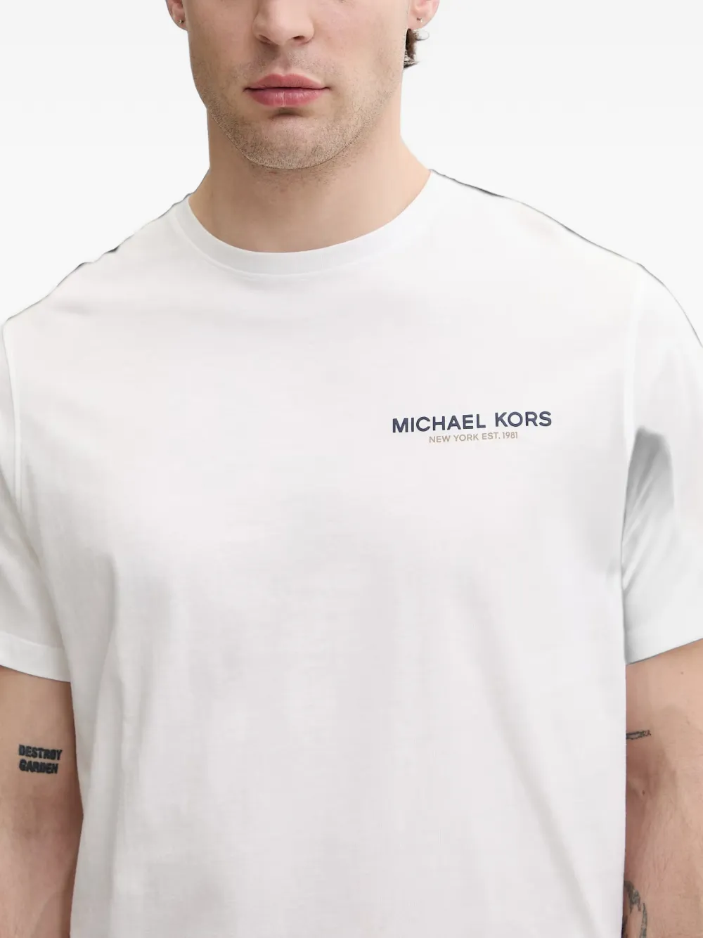 Michael Kors Katoenen jersey T-shirt met logo Wit