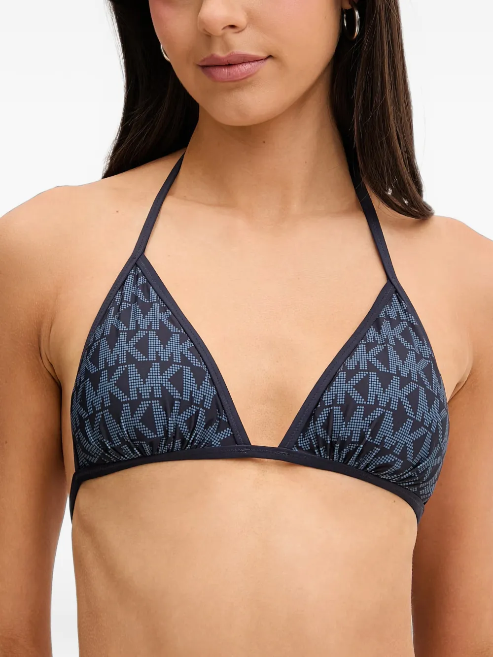 Michael Michael Kors monogram-print triangle bikini - Blu
