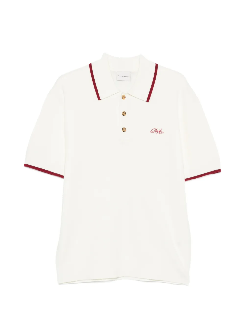Drôle De Monsieur contrast-trim polo shirt - Weiß