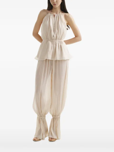 Mia Peculiar peplum-top med halterneck