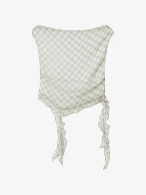 b+ab check-pattern ruffled top
