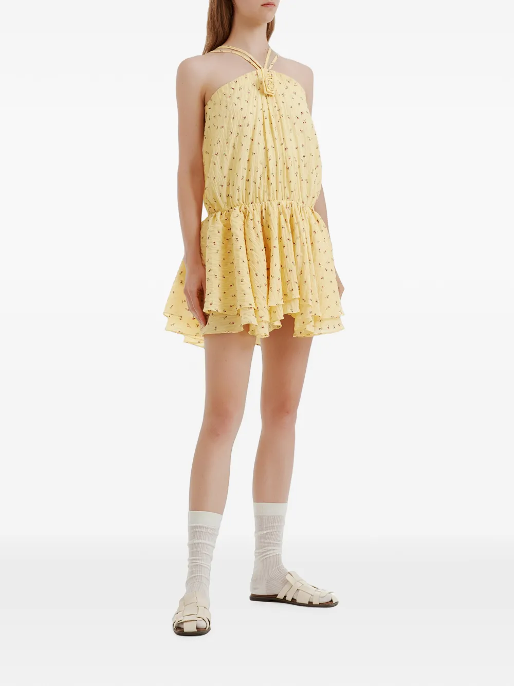 b+ab Mini-jurk met bloemenprint Geel