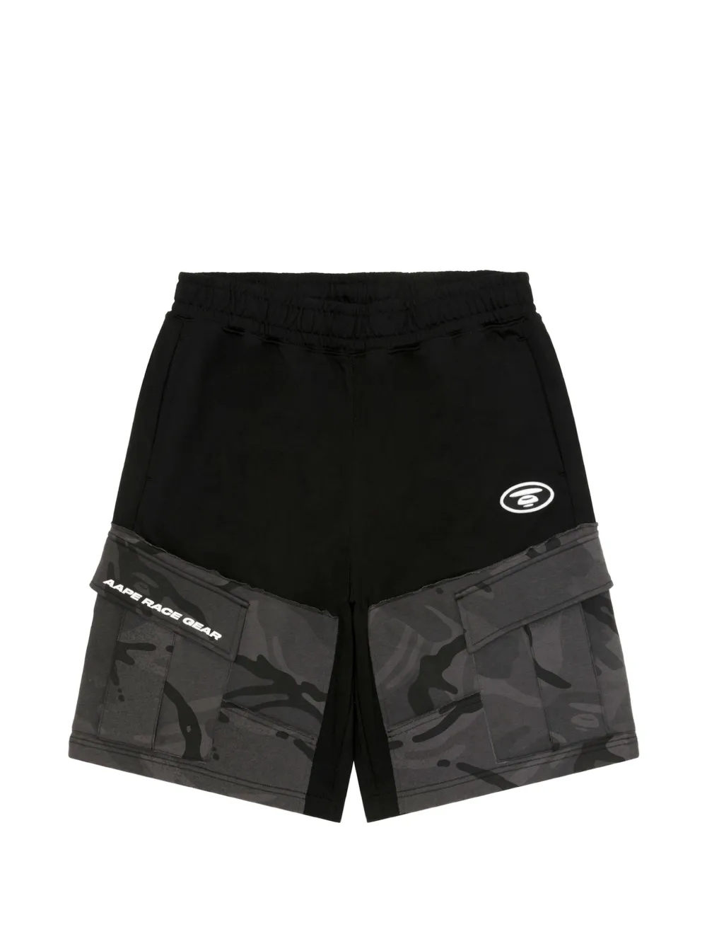 AAPE BY *A BATHING APE® AAPEUNVS camouflage-panel logo-print shorts - Nero