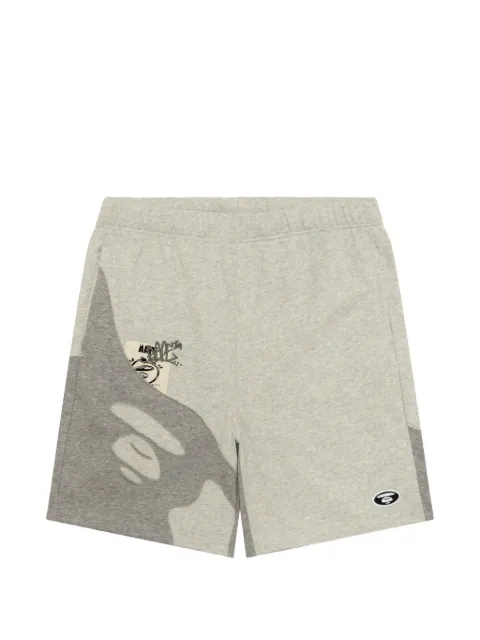 AAPE BY *A BATHING APE® Moonface logo-patch shorts