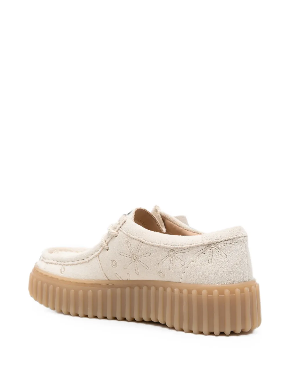 Clarks Torhill Bee embroidered platform loafers Beige