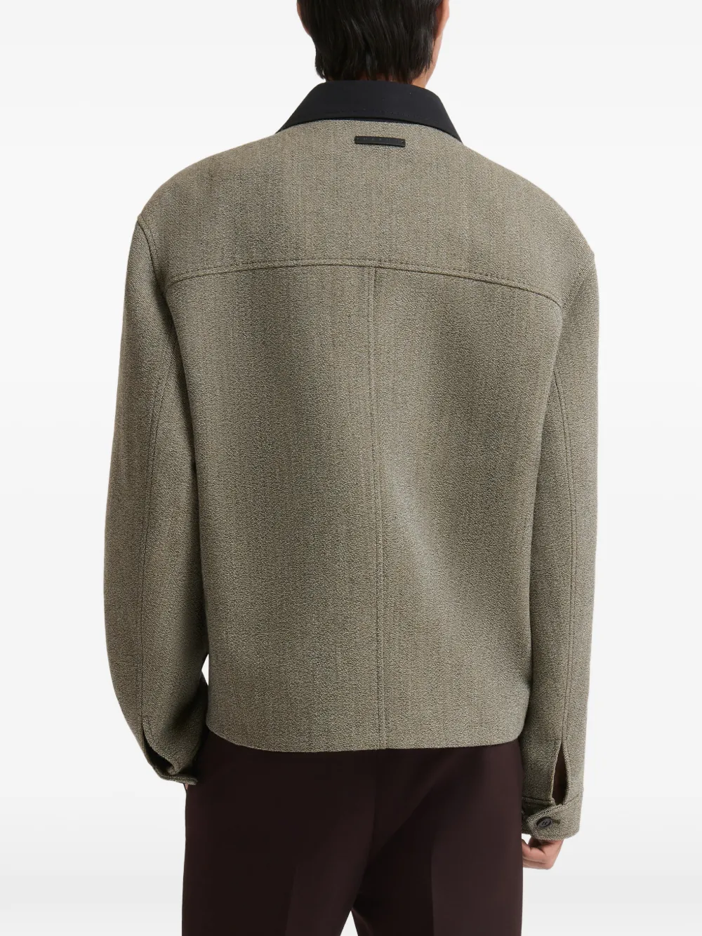 Marni Tupe tweed jas met sculpturale kraag Grijs