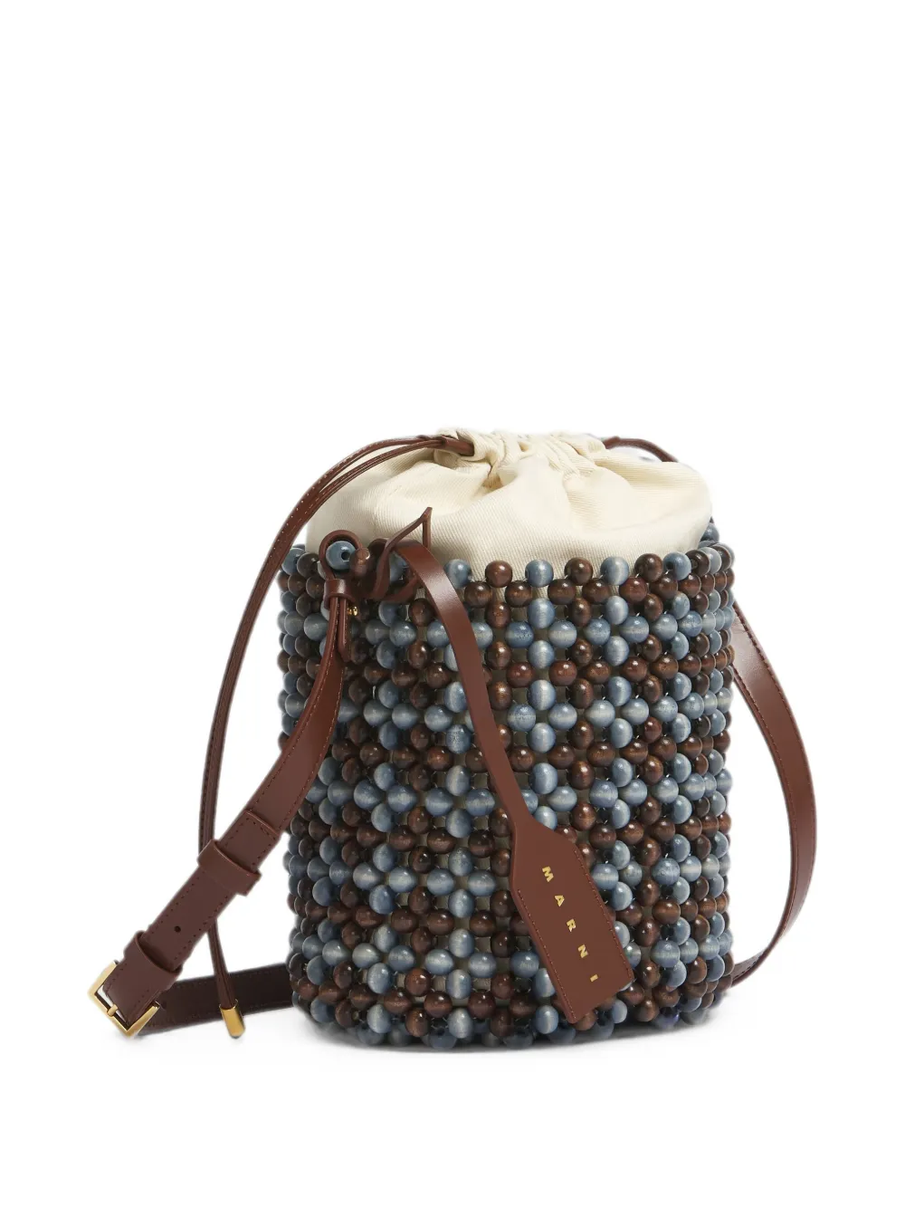 Marni Lila en groene kralen tas Blauw