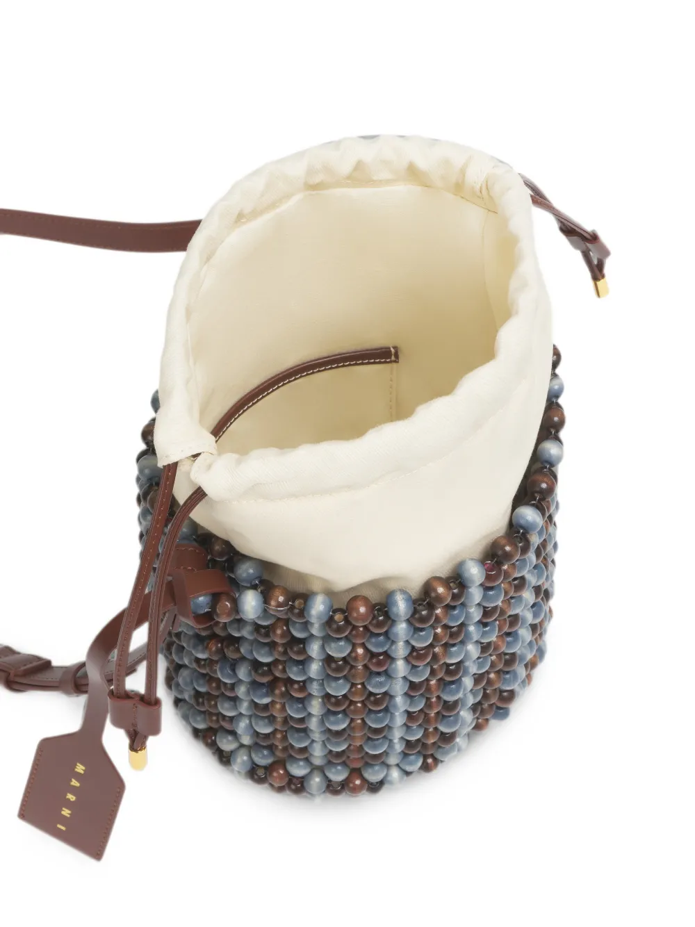 Marni Lila en groene kralen tas Blauw