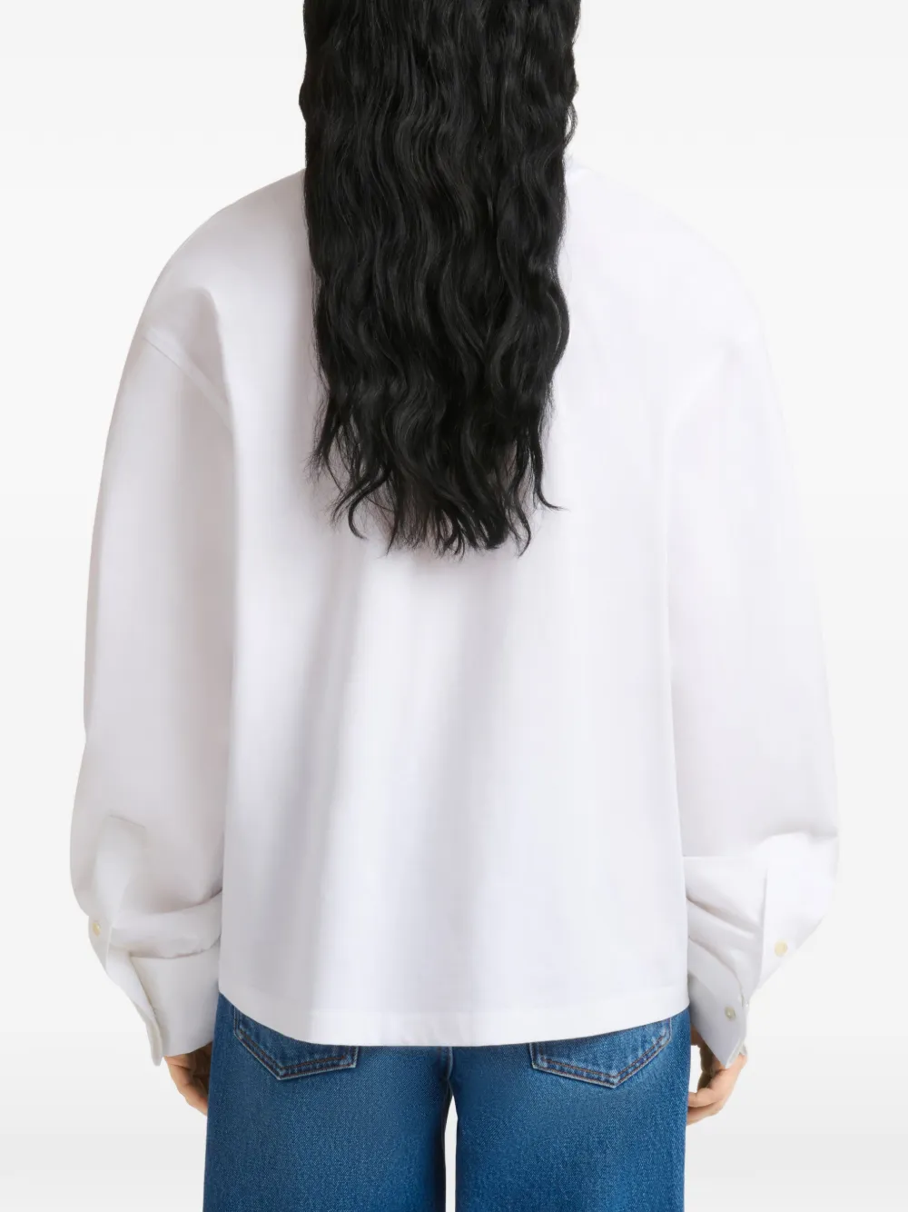 Marni Wit katoenen T-shirt met overhemdmouwen