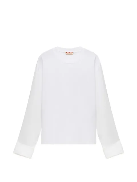 Marni t-shirt en coton blanc à manches chemises