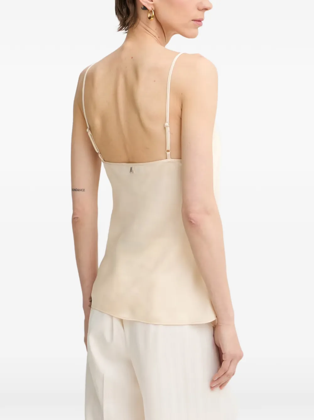 TWINSET Top met col en kanten afwerking Beige