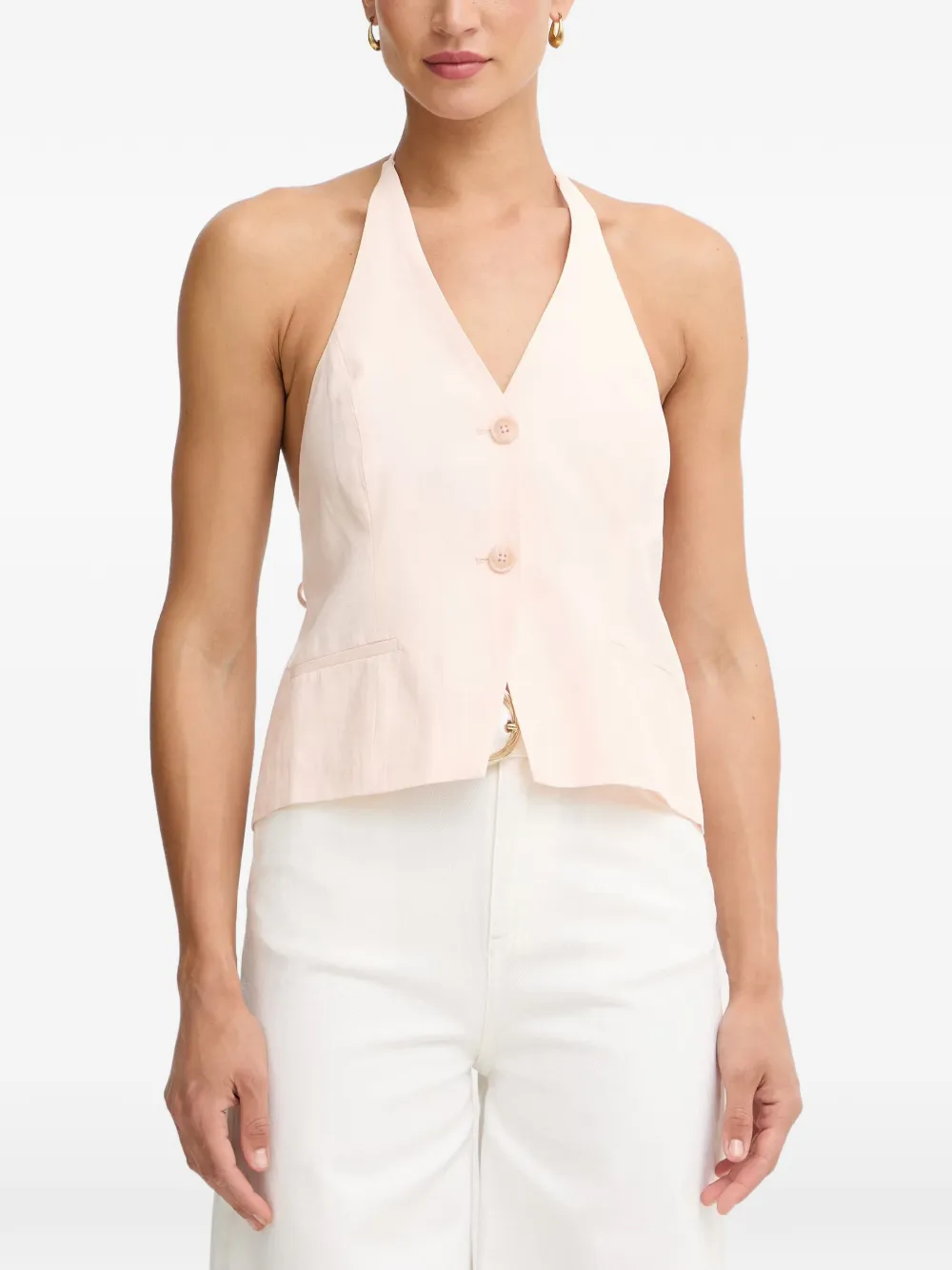 TWINSET halterneck waistcoat - Rosa