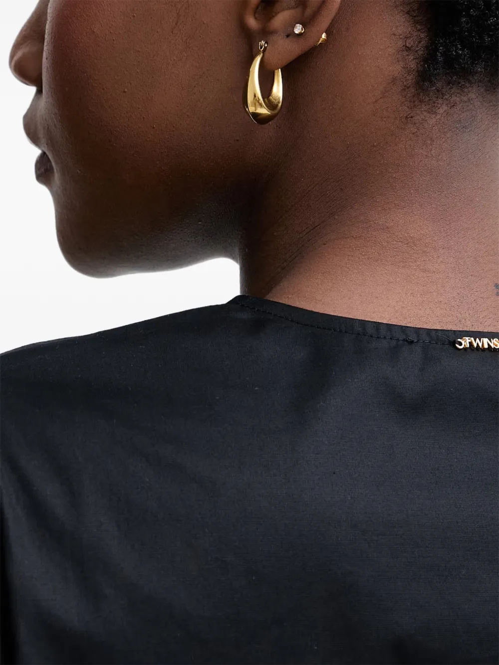 TWINSET Midi-jurk met pofmouwen Zwart