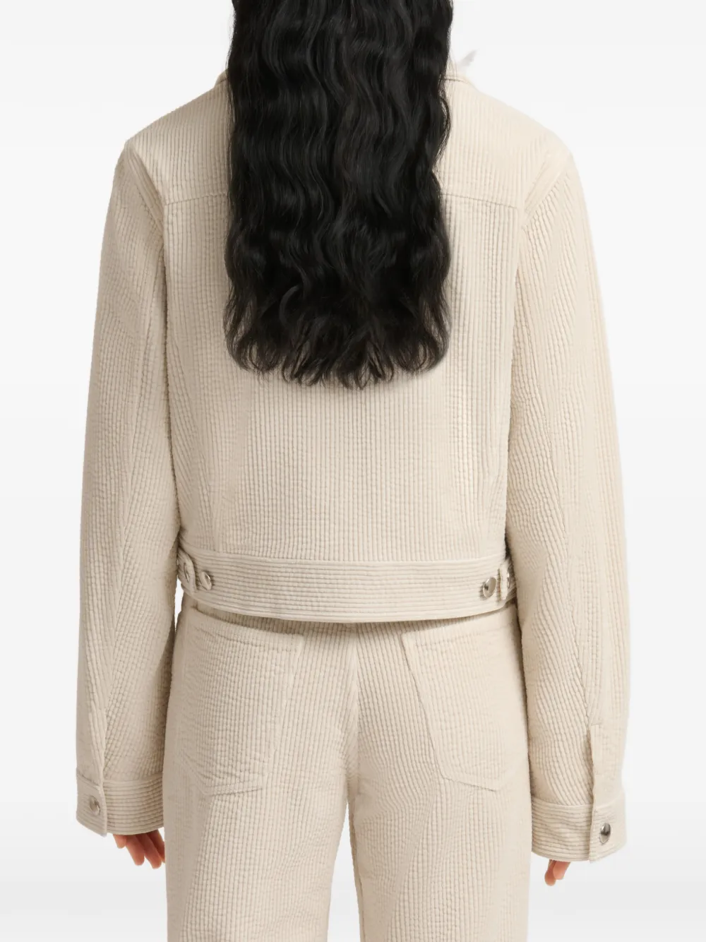 Marni Button-up ribfluwelen jack Beige
