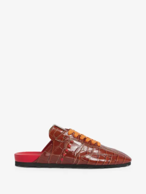 Marni brown croc-effect leather Softy Soccer slip-on sneakers