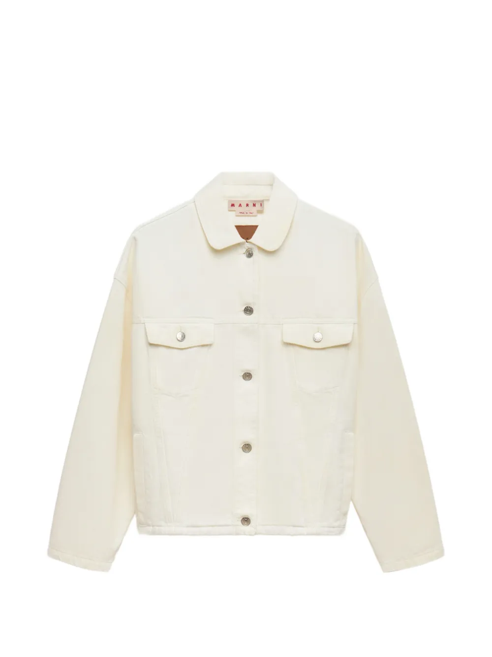 Marni White Denim Jacket With Martingale