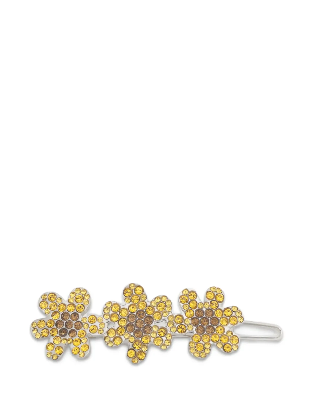 Marni rhinestone-embellished daisy hair slide - Argento