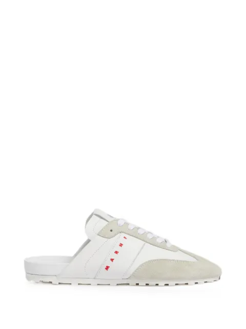 Marni white nappa leather and suede Softy Soccer slip-on sneakers