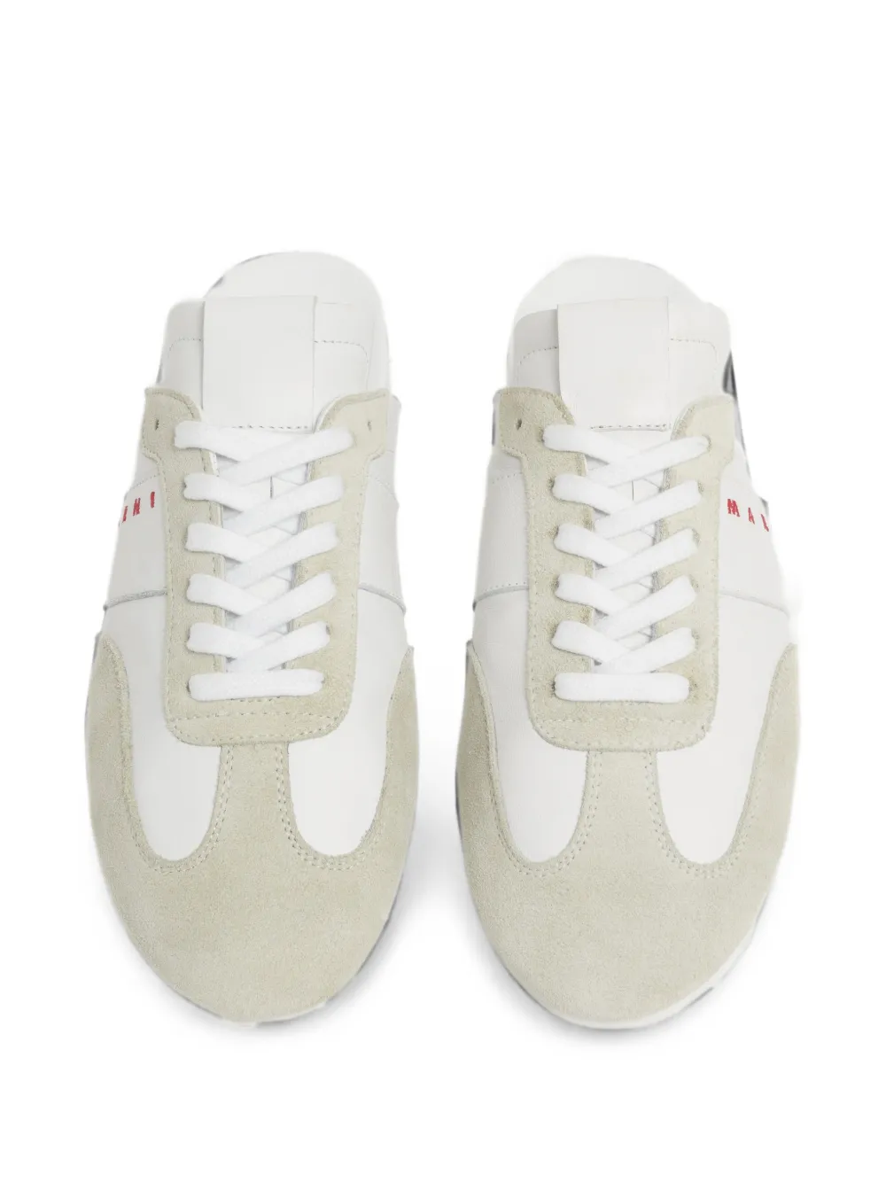 Marni Nappa leren en suède Softy Soccer slip-on sneakers Wit