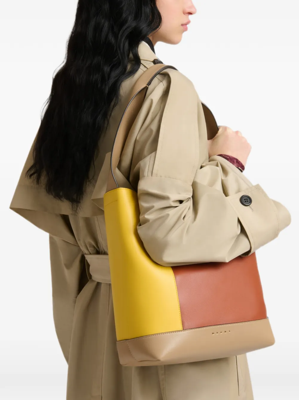 Marni Pod 2.0 leren tas Bruin