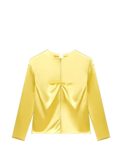 Marni yellow satin top with contrast stitching
