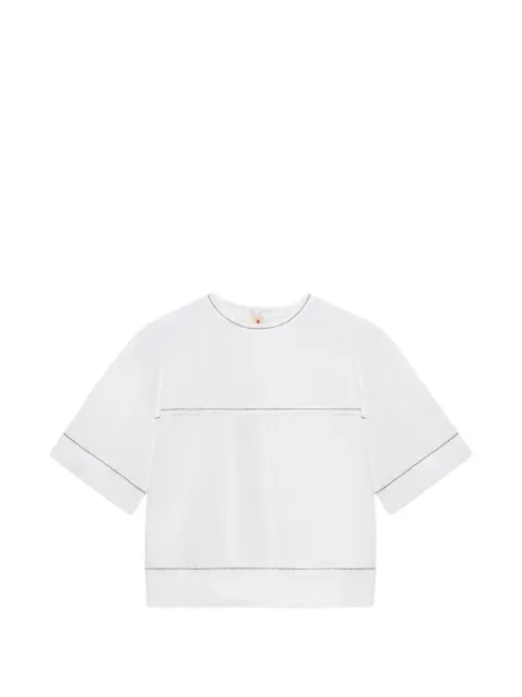 Marni white poplin T-shirt with exposed seams