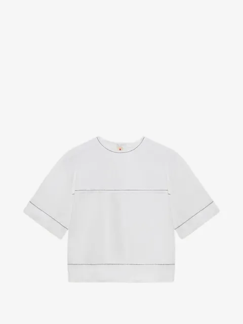 Marni white poplin T-shirt with exposed seams