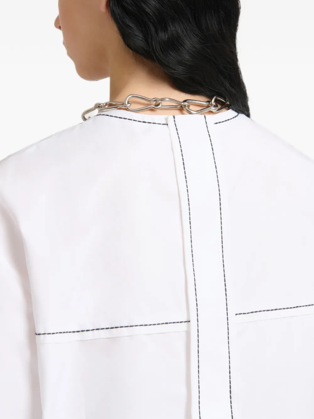 Marni Popeline T-shirt met zichtbare naden Wit