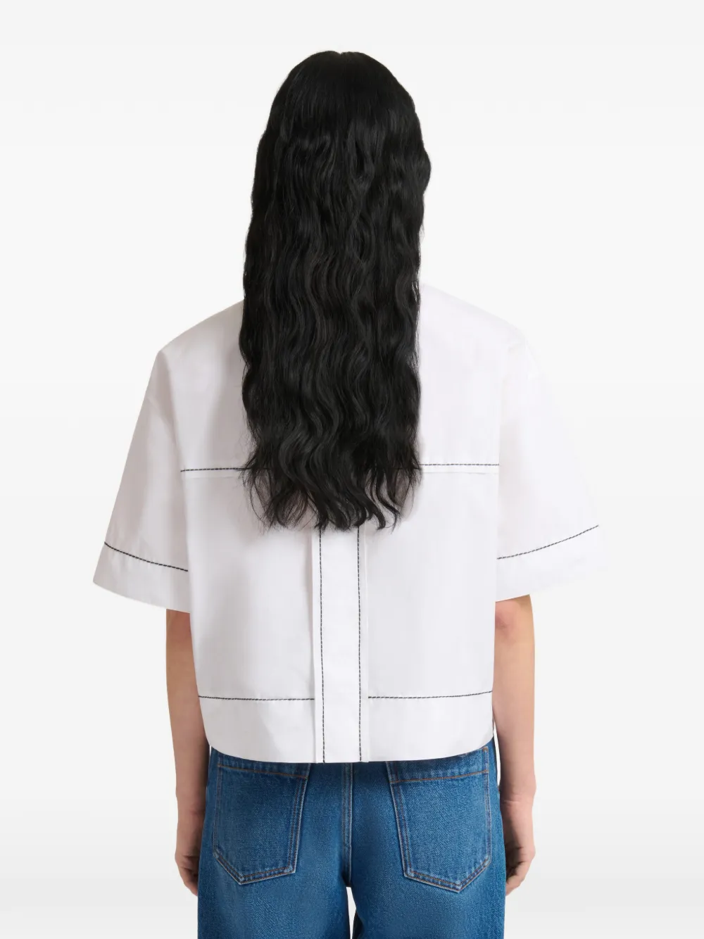 Marni Popeline T-shirt met zichtbare naden Wit