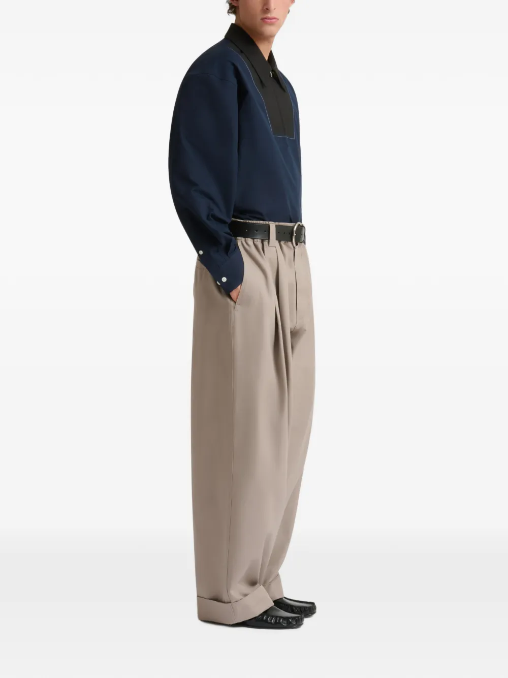 Marni Canvas plooibroek Grijs