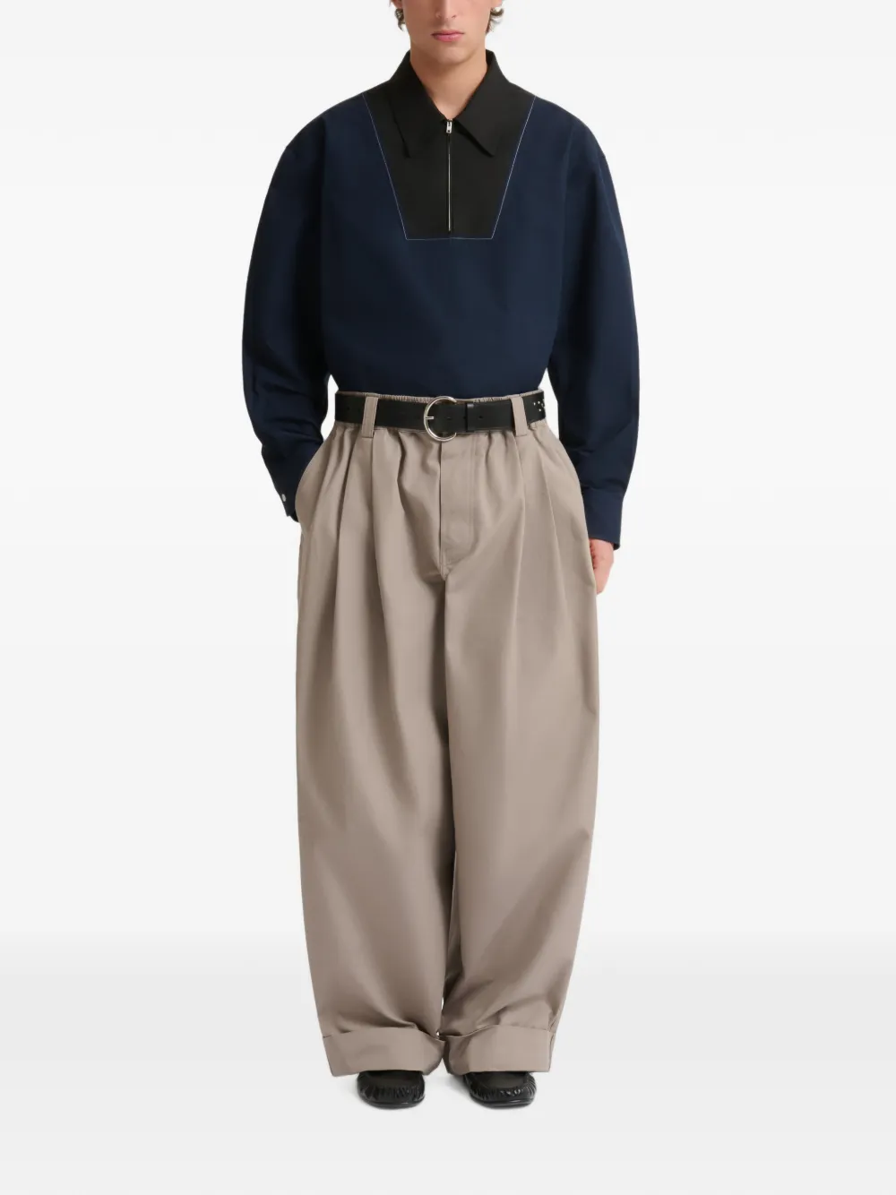 Marni Canvas plooibroek Grijs