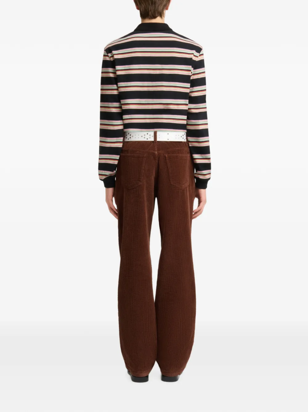 Marni Ribfluwelen flared broek Bruin