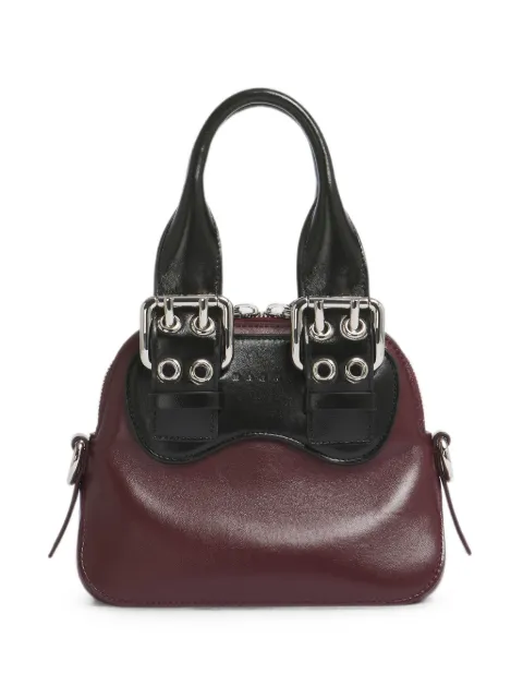 Marni burgundy and black leather mini belte bag