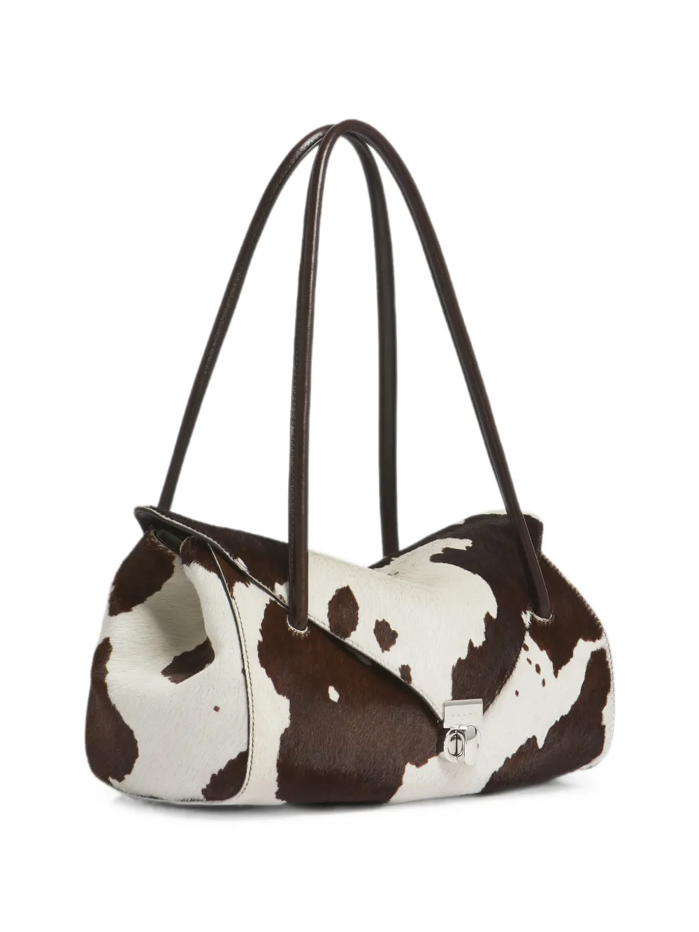 Marni Kalfsleren schoudertas met koeienprint Wit