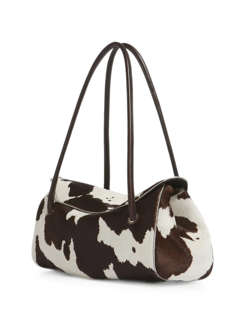 Marni Kalfsleren schoudertas met koeienprint Wit