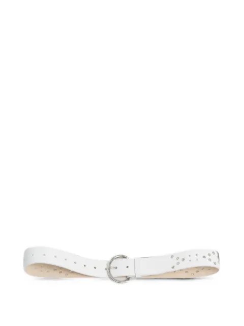 Marni white leather belt with studs