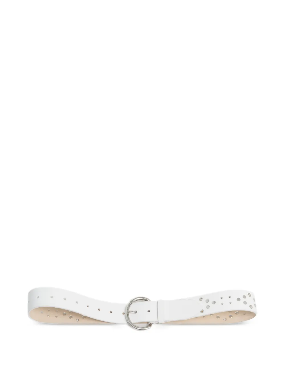Marni Cintura bianca in pelle con borchie - Bianco