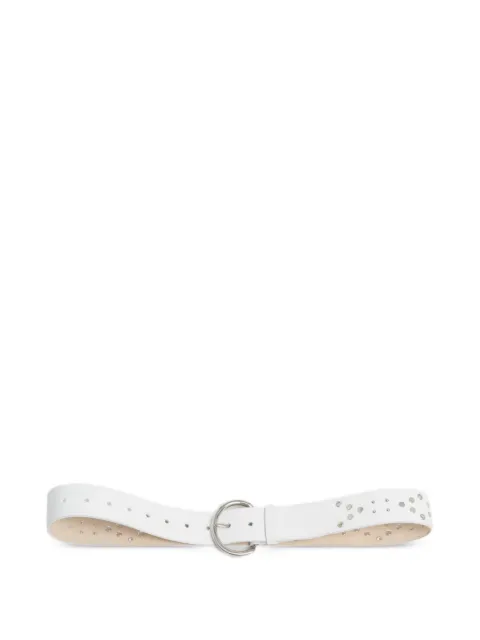 Marni white leather belt with studs