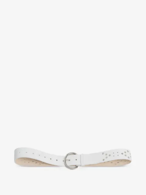 Marni white leather belt with studs